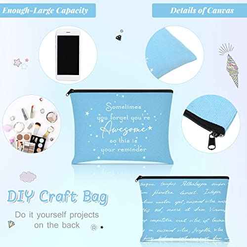 Sieral 24 Pcs Inspirational Makeup Bag Appreciation Christmas Teacher Gift for Women You're Awesome Cosmetic Bags Employee Motivational Gift for Vet Tech Coworker Medical Assistant Team(Bright Color)