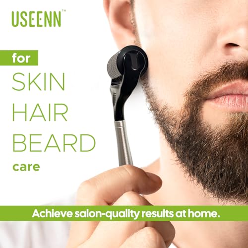 Ultra Wide Titanium Derma Roller for Face Hair Beard Scalp Skin Body Metal Handle 1200 Microneedling roller for Women and Men 0.25mm