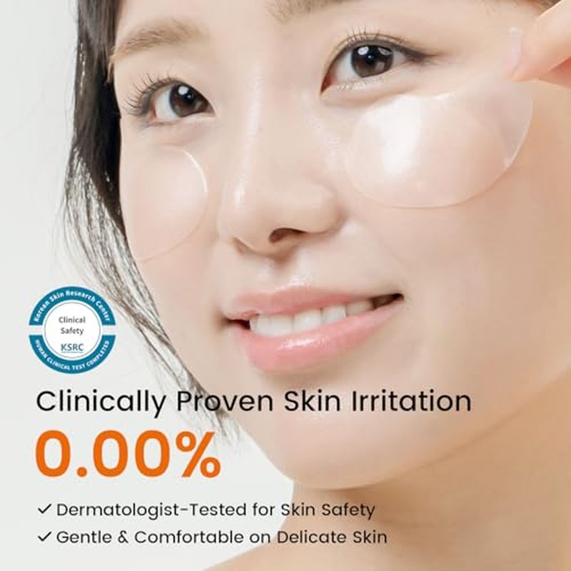 Caffeine Under Eye Patches: 30 Pairs Korean Hydrogel Eye Masks for Dark Circles Puffiness Relief with Niacinamide Hyaluronic Acid - Undereye Brightening Hydrating Anti-Wrinkle Treatment