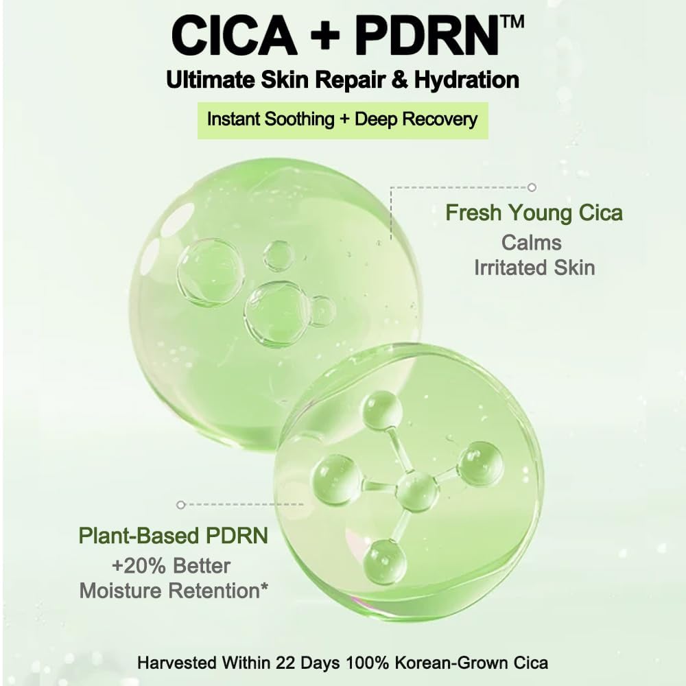 NACIFIC Cica PDRN Centella Serum (Centella Ampoule) 1.69 fl oz / 50ml, Korean Serum for Sensitive Skin, Calming & Hydrating Barrier Repair, Redness Relief, Korean Skincare