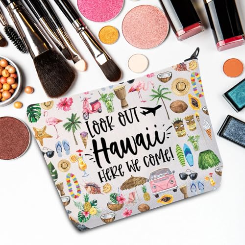 JNIAP Hawaii Makeup Bag Hawaii Trip Gifts Aloha State Beach Gifts Hawaii Vocation Travel Bag Hawaii Tourist Gifts Hawaii Toiletry Bag (Look Out Hawaii)