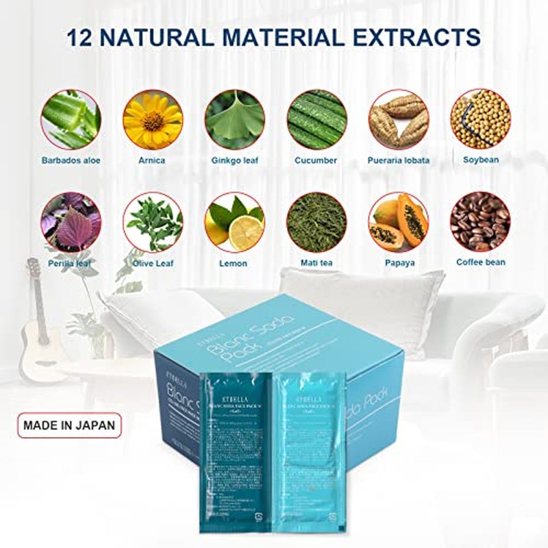 Elitzia CO2 Carboxy Gel Mask 1 box 20 bags Facial Care Skin Beauty ET1719 (Blue)