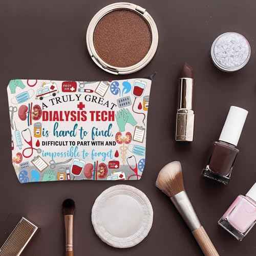 BDPWSS Dialysis Nurse Gift Dialysis Technician Gift A Truly Great Dialysis Tech Is Hard To Find Nephrology Tech Makeup Bag (Truly dialysis tech bag)