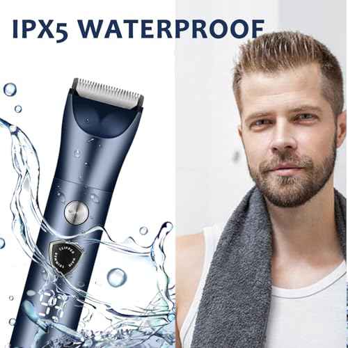Body Hair Trimmer for Men - Electric Male Hygiene Grooming Shaver - Hair Razor Nose Trimmer Clippers - 3 in 1 Groin Groomer IPX5 Waterproof LED Display Remover for Chest Back Armpit