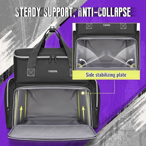 YOREPEK Tattoo Travel Case, Waterproof Tattoo Bag with 2 Removable Organizer Pouches, Adjustable Dividers, Tattoo Carrying Case for Equipment, Supplies, Stencil Printer, Artist Gifts