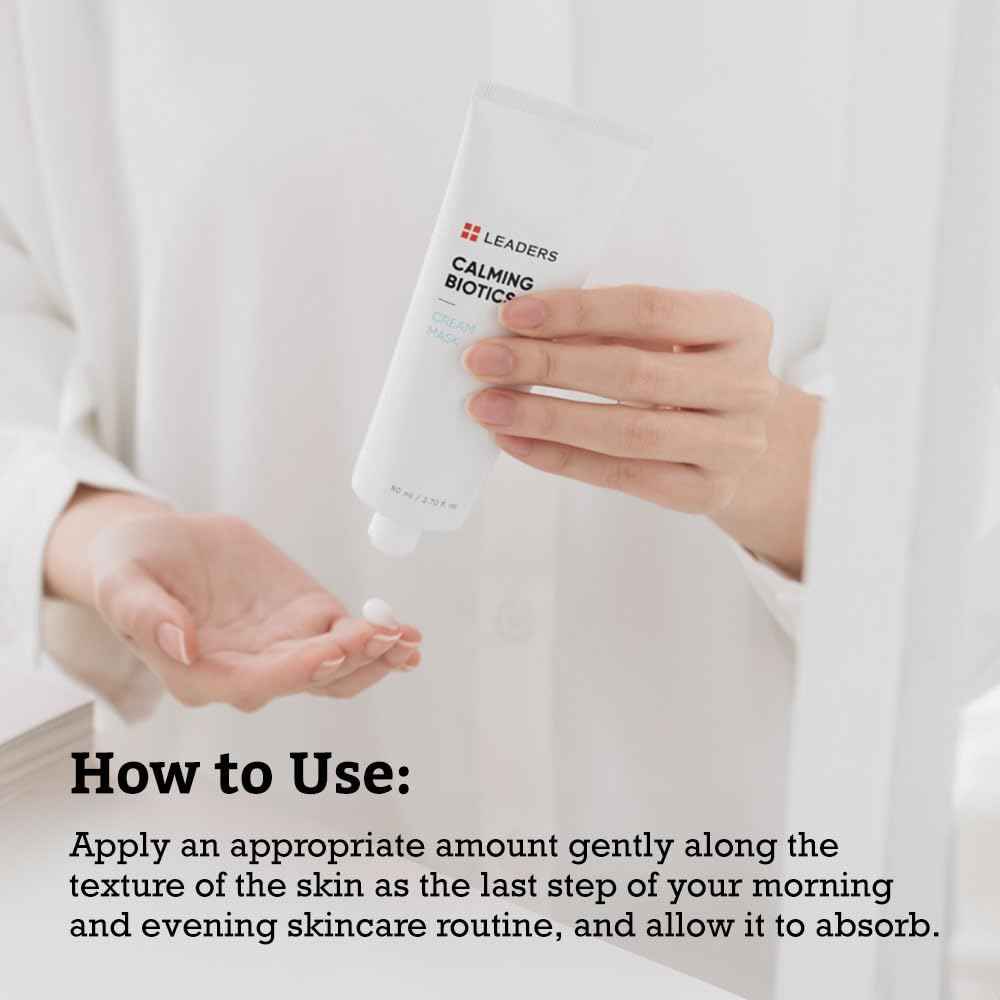 LEADERS Cosmetics Calming Biotics Cream Mask - 80ml, 2.70 Fl Oz Gel Type Revitalize Strengthen Skin Barrier Hydrating for Sensitive Skin