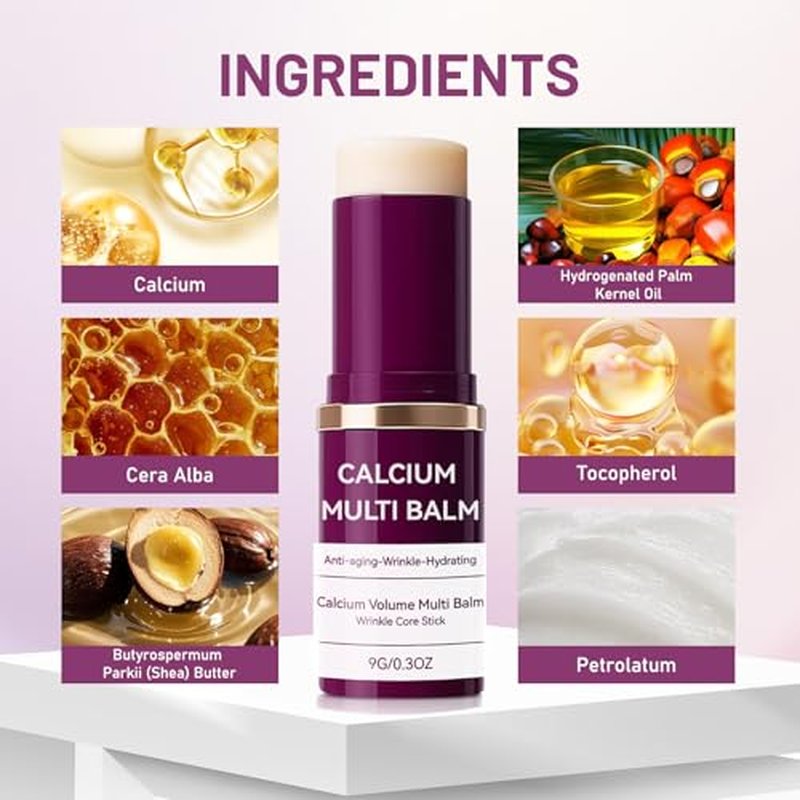 Cemenrete Calcium Multi Balm, Calcium Volume Multi Balm, Korean Anti-Aging Formula for Face, Eyes & Neck - Hydrating, Firming Skin Treatment with Collagen & Vitamin D (2 pcs)