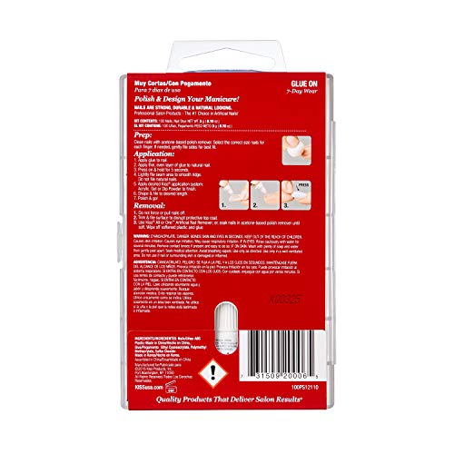 Kiss 100 Full Cover Active Square Nails - Durable & Stylish | Pack of 6