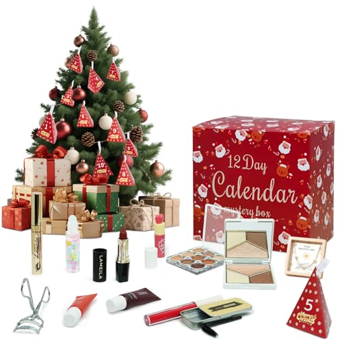 Makeup Advent Calendar 2025 for Kids,12 Days Christmas Makeup Kit Boxed Makeup Gift Set, Advent Calendars Christmas, Daughters makeup set and Girls Xmas Gift(AA01)