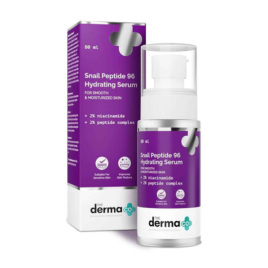 The Derma Co Snail Mucin 96 Hydrating Serum | Gives Up To 24-Hour Moisturization | Helps Enhance Skin Texture | Lightweight & Non-Greasy | 2.71 Fl Oz/80ml