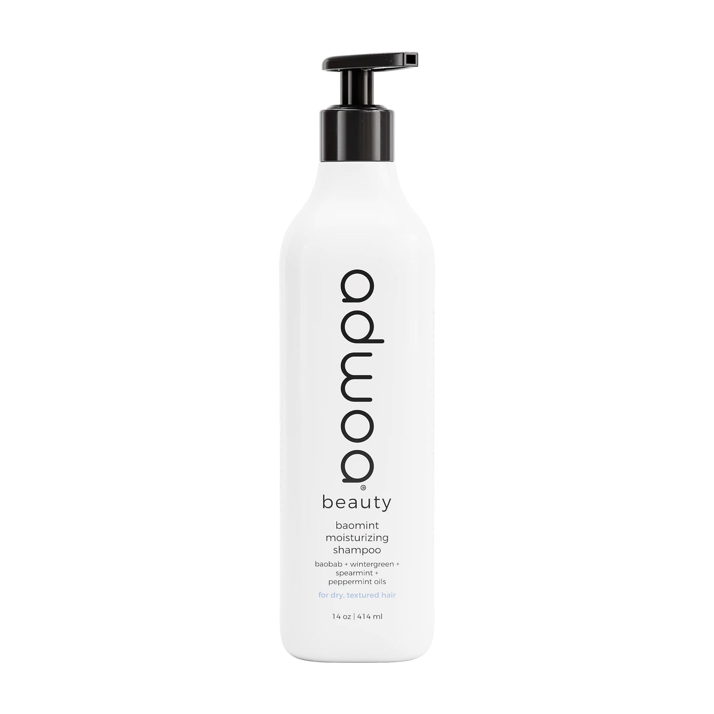 adwoa beauty - Baomint Moisturizing Shampoo for Dry, Textured Hair | Sulfate-Free Cleanser | Baobab, Wintergreen, Peppermint & Castor Oils for Scalp Hydration & Curl Definition (14 oz)