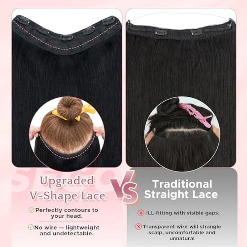 One Piece Clip in Hair Extensions 100% Real Human Hair 3/4 Full Head Hair with Upgraded V-Shaped Weft 5 Clips in Hair Extensions for Women, £¨18 Inch, #12P613 Golden Brown mixed Bleach Blonde£©