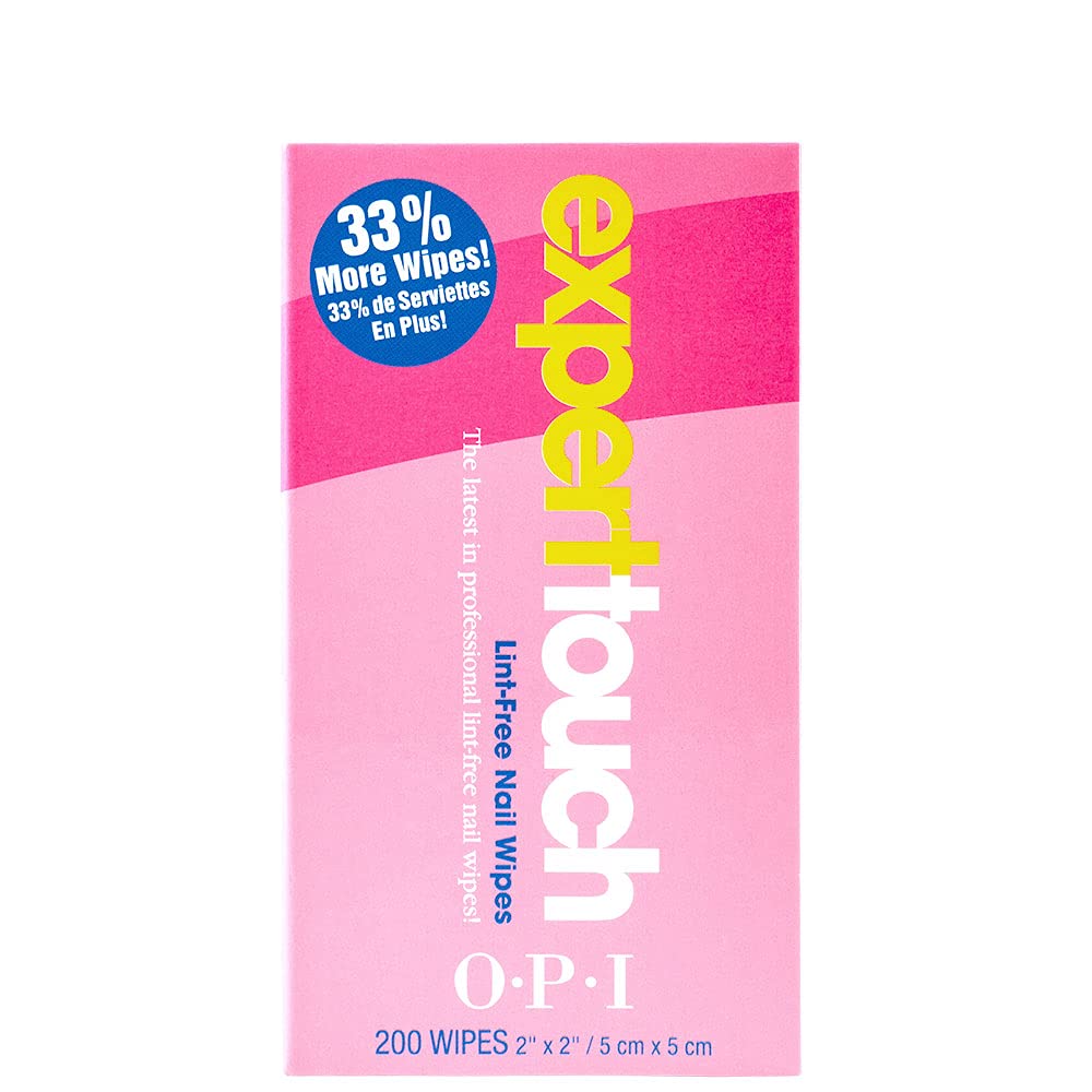 OPI Expert Touch Lint-Free Nail Wipes, 200 Count