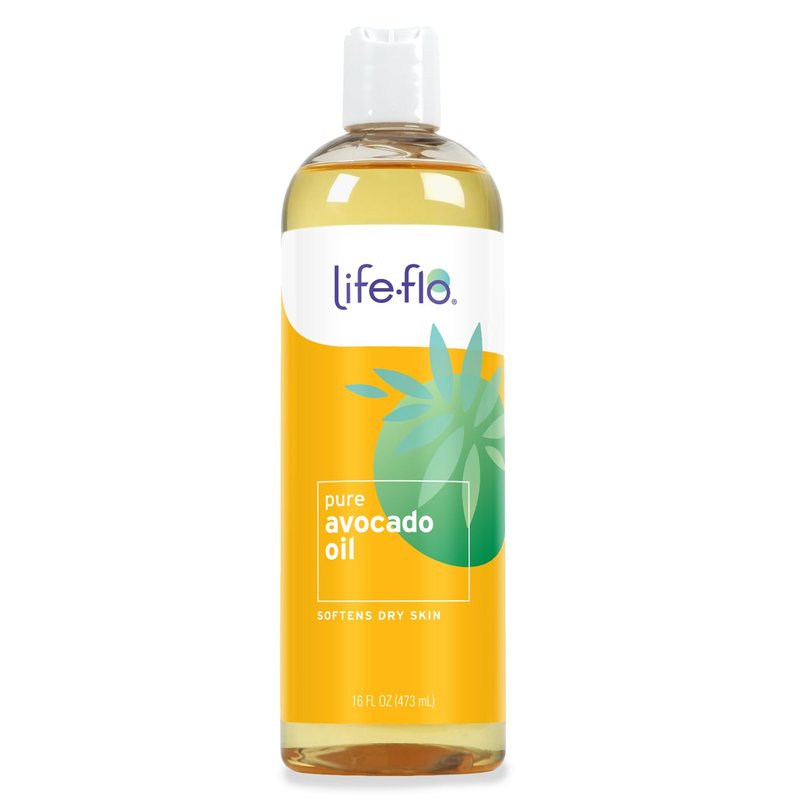 LifeFlo Pure Avocado Oil for Skin Care, Hair Care and Massage, Cold Pressed, Face and Body Moisturizer, Naturally Rich in Protein, Vitamins A, D and E, 60-Day Guarantee, Not Tested on Animals, 16oz