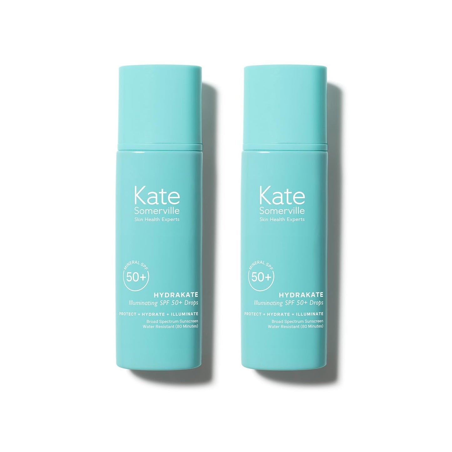 Kate Somerville HydraKate Illuminating Sunscreen Drops – Tinted SPF 50+ Mineral Sunscreen with Zinc Oxide, Moisturizing & Anti-Aging Sun Protection, 2 x 1.7 Fl Oz