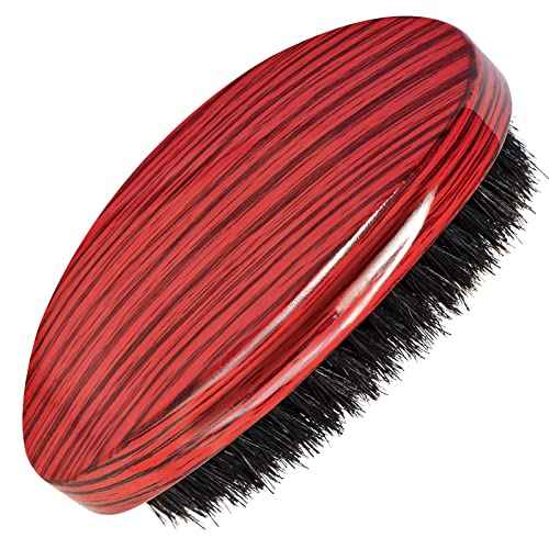 Wave Brush MediumBoar Bristles Hair brush-Designed for Thin and Normal Hair-Mens Curved Military Wave and Beard Brush-Great for 360 Waves