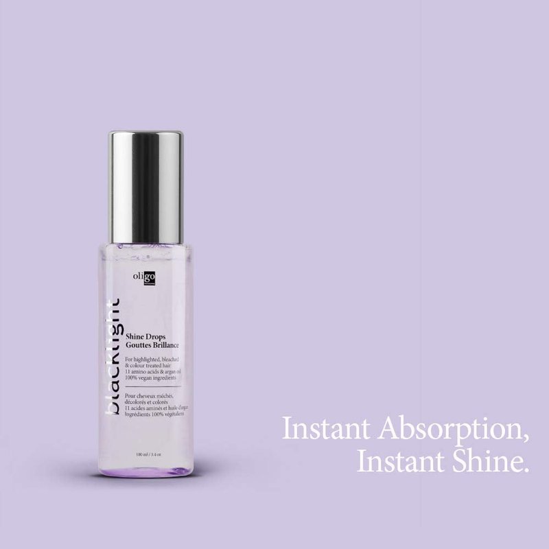Oligo Professionnel - Blacklight Shine Drops - Weightless hair oil - Anti frizz serum - Argan oil - Nourishing - Paraben Free - Instant shine - 3.4 oz