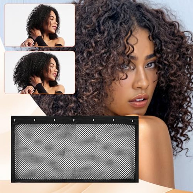 Lock Curly Hair Stretcher and Length Maintainer - Prevent Shrinkage with No-Heat Styling Net for An Elongated Look (13IN*4PCS)