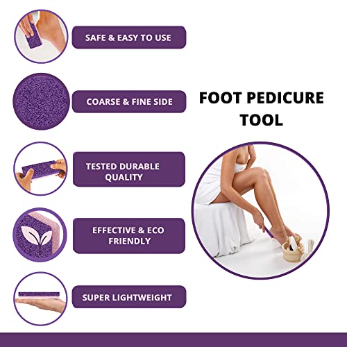 Love Natural Pumice Stone for Feet - Ultimate 2-in-1 Scrubber and Professional Exfoliating Rock for Feet Hands Body Care - Pumice Stone for Dead Skin & Callus Removal (Purple)