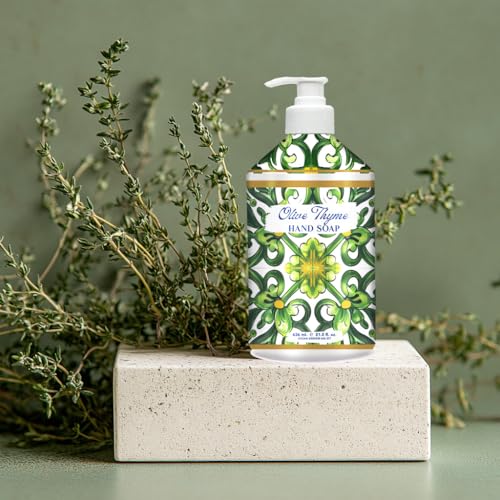 Home & Body Company Dolce Breeza Hand Soap 8 pack, 4 Scents - Cherry Blossom, Olive Thyme, French Lavender, Meyer Lemon, Pump Bottles, 21.5oz bottles