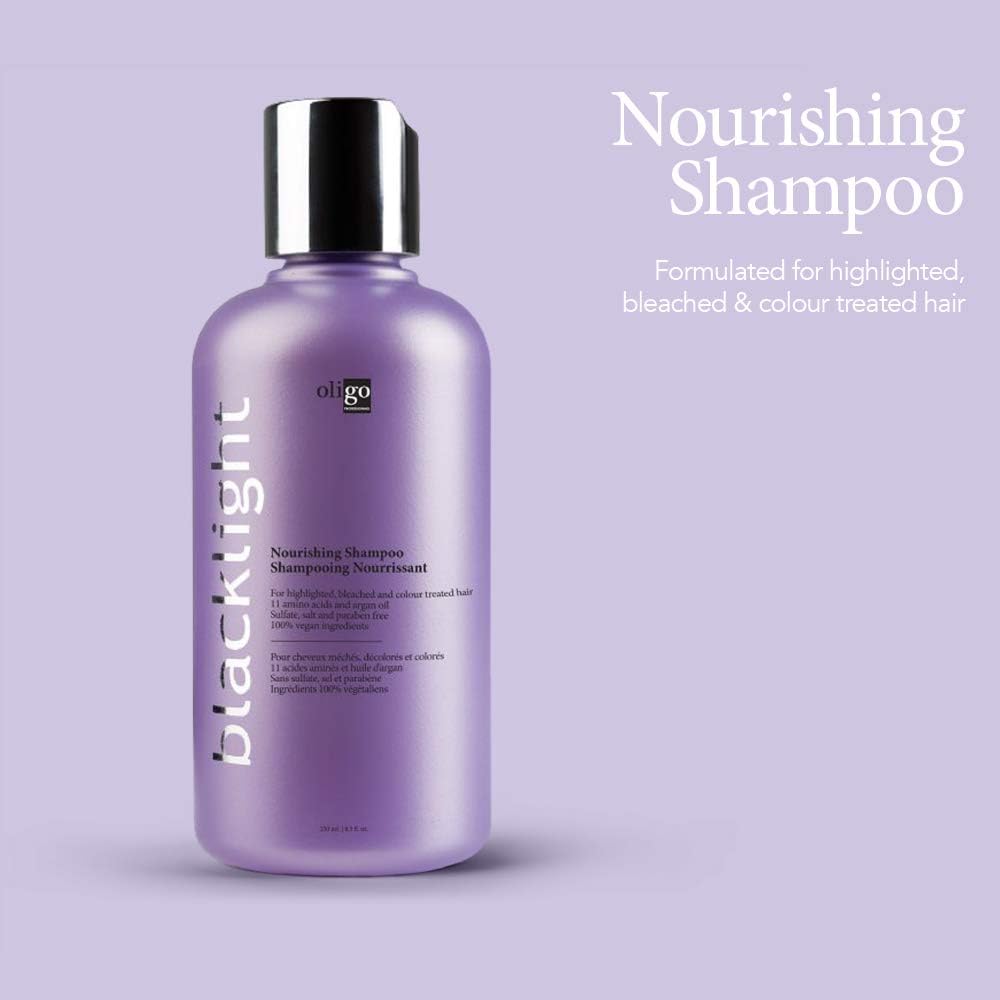 Oligo Professionnel - Backlight Nourishing Shampoo - Sulfate free shampoo for blondes - Vegan - For Color Treated Hair - Hydrating formula with Argan oil - 8.5 oz