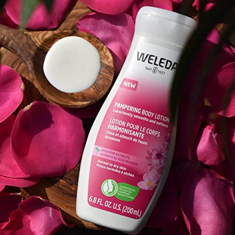 Weleda Pampering Wild Rose Body Lotion, Plant Rich Moisturizer with Wild Rose Oil, Jojoba Oil and Shea Butter, 6.8 Fl Oz (Pack of 1)