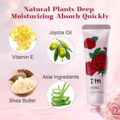 40Pack Hand Cream,Mini Hand Lotion for Dry Cracked Hands,Hand Cream Gift Set for Women,Moisturizing Hand Care Cream Stocking Stuffers Gift Set,Natural Plant Fragrance Hand Cream Travel Size