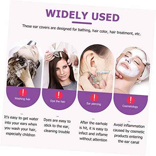 minkissy 100pcs Hair Dyeing Ear Caps Earmuffs for Bathing Sleep Hair Treatment Boys and Girls Disposal Ear Covers