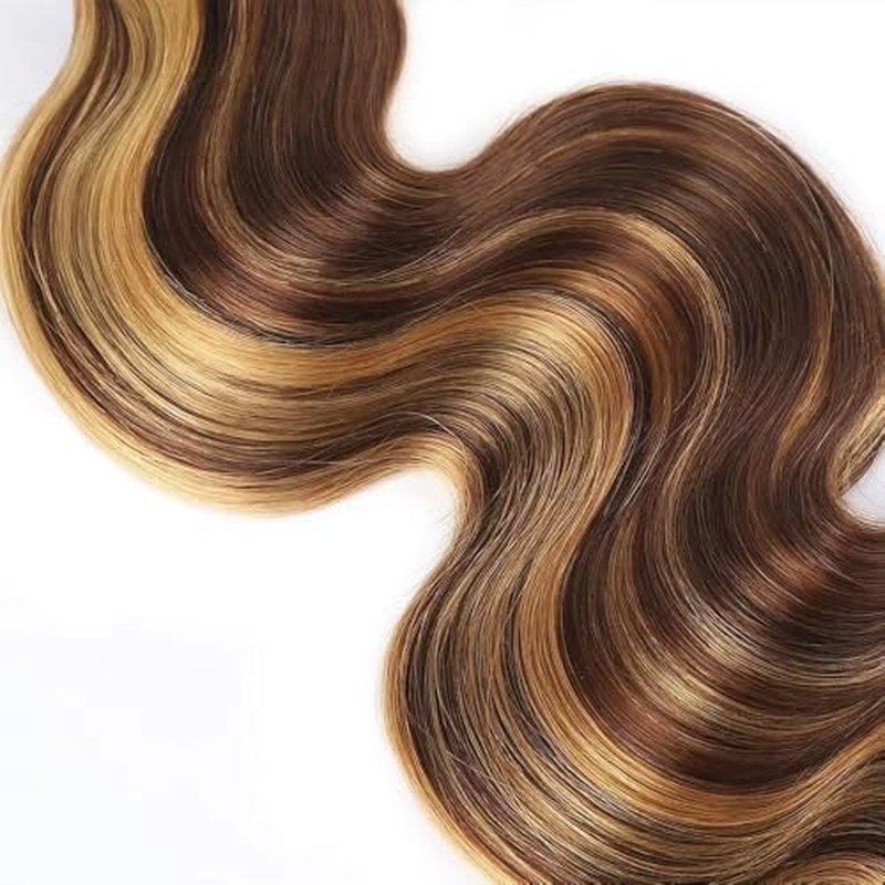 28 30 32 inch 4/27 Human Hair Bundles Ombre Brown Bundle #4 Body Wave Bundles LadrXadr Highlight Human Hair Bundle