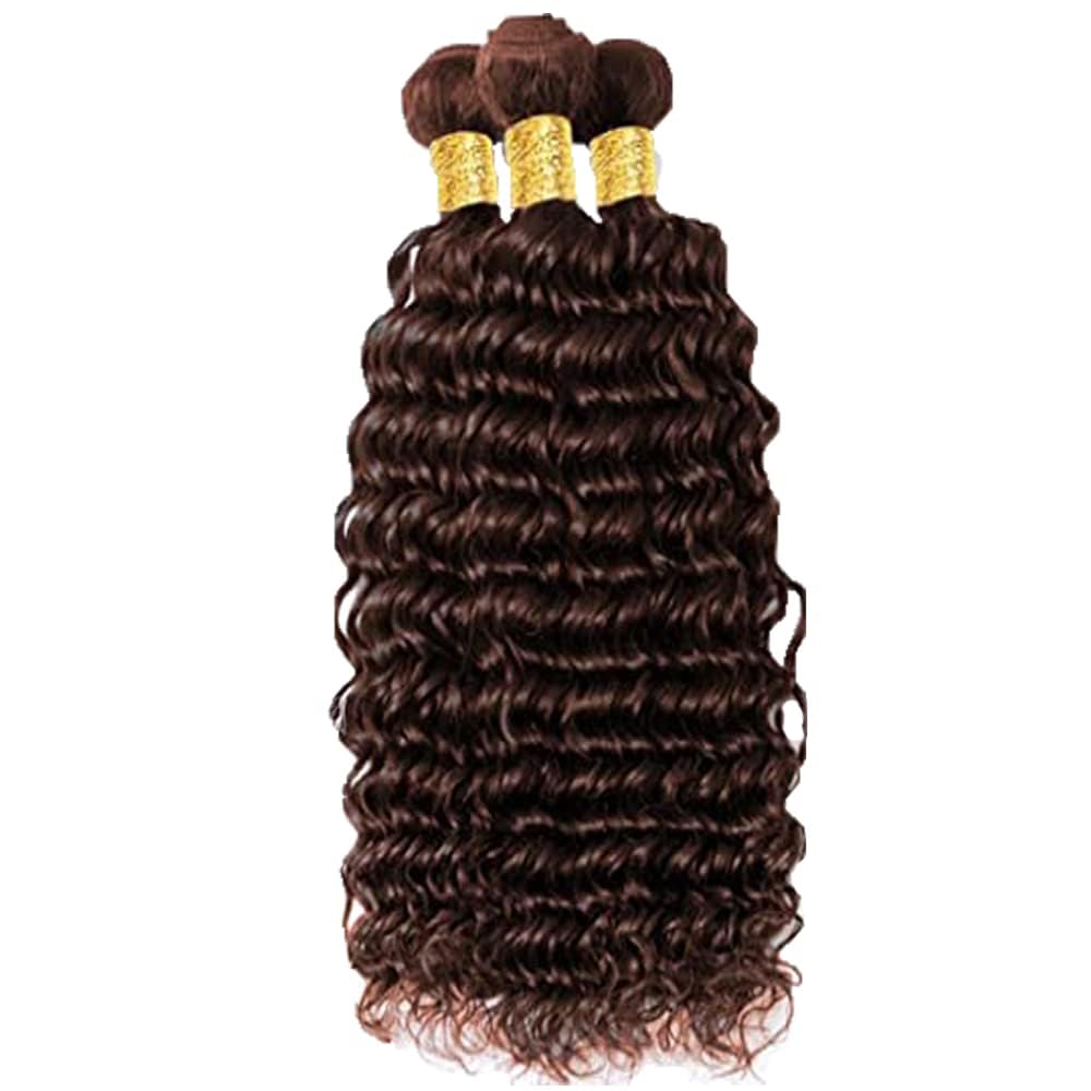Brazilian Chocolate Brown Human Hair Bundles - Deep Wave 8-10-12 Inch | Unprocessed Virgin Hair for Black Women