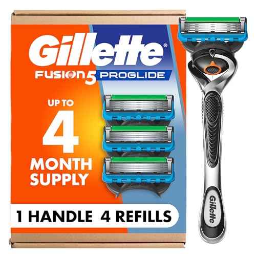 Gillette Fusion ProGlide Razor for Men, Handle + 4 Blade Refills