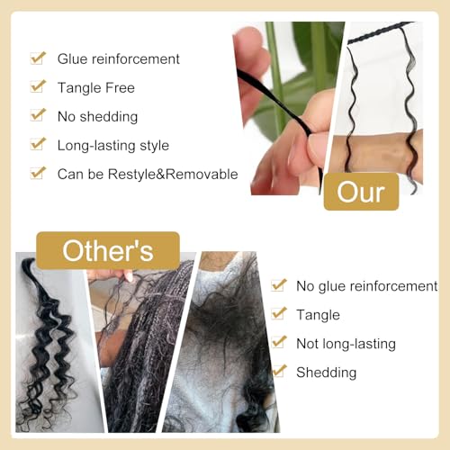 Pre-Divided Human Hair Bulk Deep Wave Braiding Hair for Boho Braids Human Hair Bulk for Braiding Curly Boho Locs Boho Crochet Braids Human Hair Extensions 16 Inch 100g