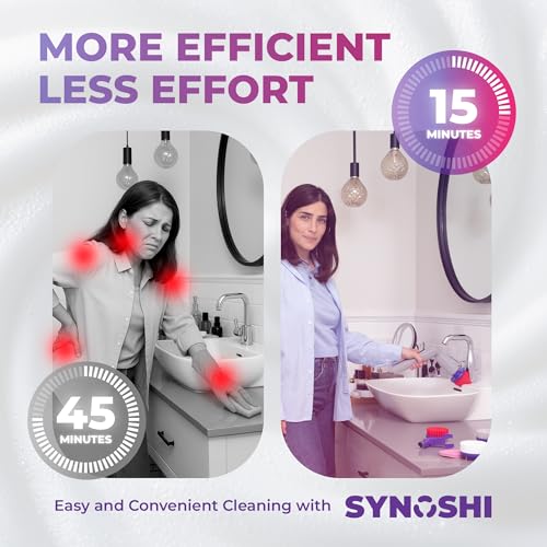 Synoshi PRO Cone Brush Heads Set (2 Units) for Electric Spin Scrubber Bathroom & Shower Cleaning Brush Universal Cleaning for Kitchen, Floors.
