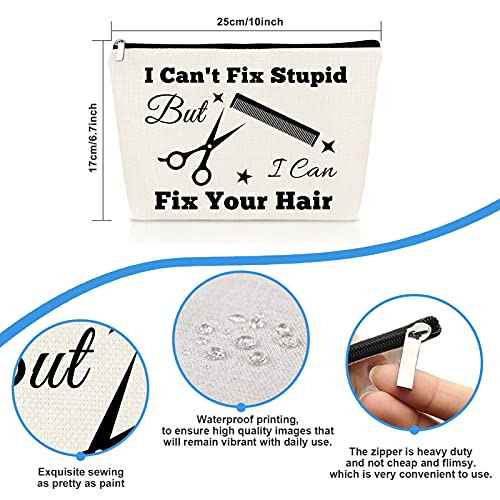 Hairdresser Gifts Hair Stylist Makeup Bag Hair Stylist Gifts Cosmetic Bags Funny Hair Dresser Gift Cosmetic Pouch Zipper Makeup Case Christmas Inspirational Graduation Gift for Hairdresser