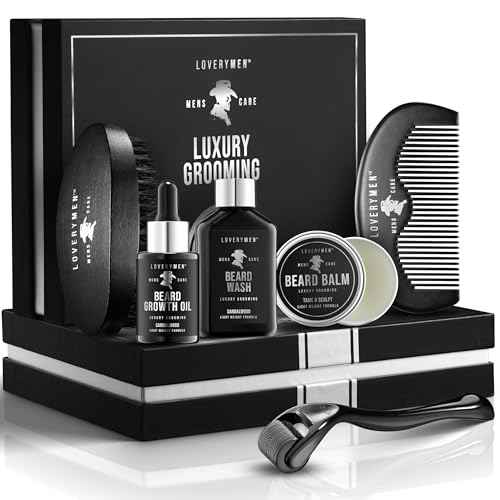 Beard Grooming Kit - Includes Beard Oil, Beard Balm, Beard Wash, Comb, Brush & more? Mens Gifts for Him, Boyfriend, Husband, Dad - Sandalwood Beard Kit