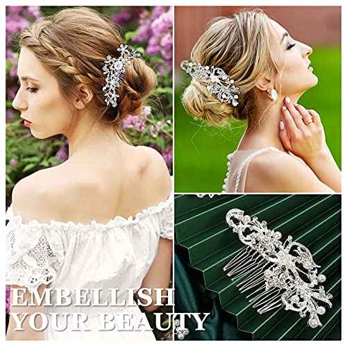 Elegant 64-Piece Wedding Hair Accessories Set - Includes Rhinestone Hair Sticks, Pearl Pins, Crystal Combs, Pearl Vine, and U-Shaped Clips (Classic Style)