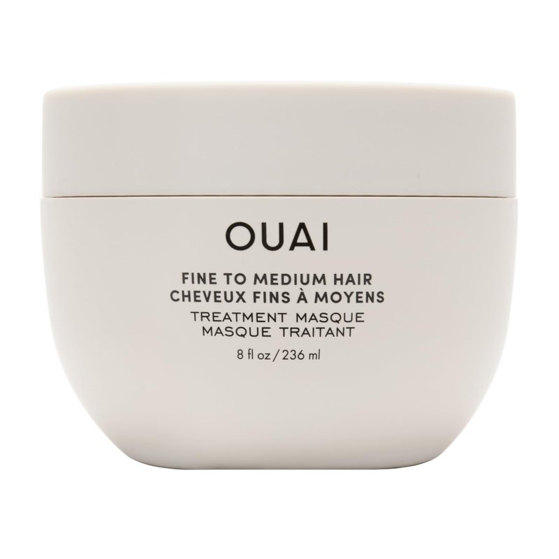OUAI Fine to Medium Hair Treatment Mask - Lightweight Deep Conditioning Hair Mask with Shea Butter, Keratin & Panthenol - Helps Hydrate, Fight Frizz, Strengthen & Repair Damage (3.4 oz)