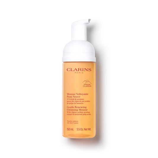 Clarins Gentle Renewing Cleansing Mousse | Cleanses, Gently Exfoliates & Refreshes | Foaming Mousse |Soap-No|SLS-No | Dermatologist Tested | Exfoliating Tamarind Pulp Extract Rich In AHAs | 5.5 Oz