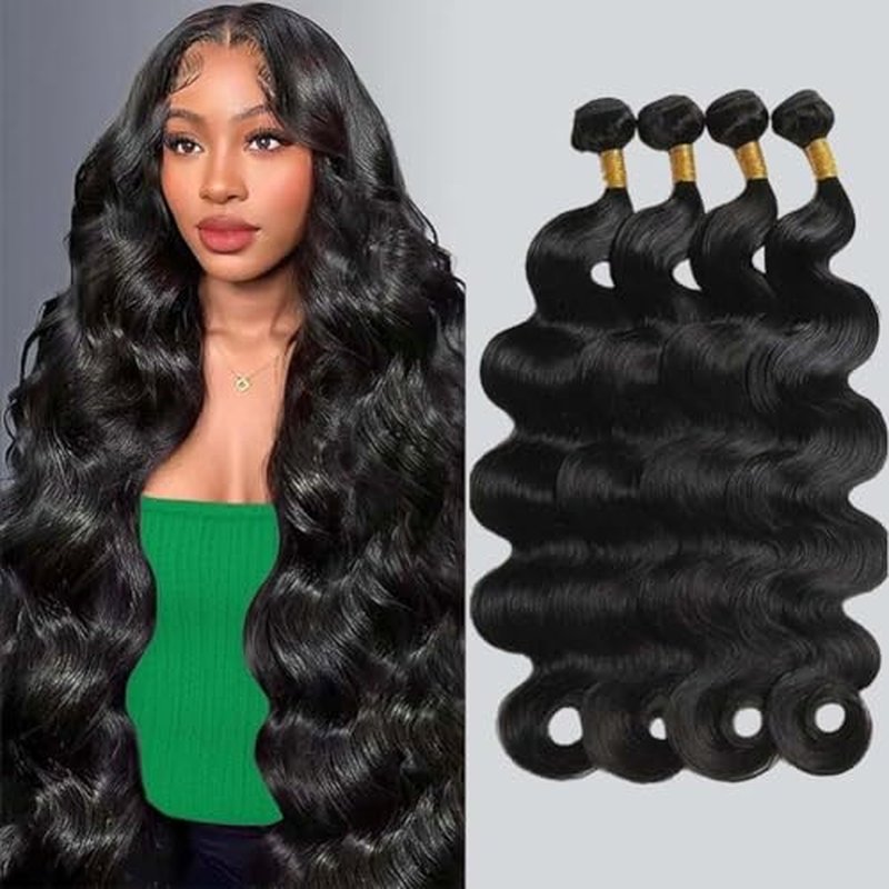 Body Wave Bundles Human Hair Soft 16 18 20 22Inch 100% Brazilian Human Hair Bundles 12A Hair extension Long Natural Black Color For Women