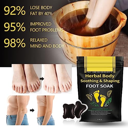 25PCS Herbal Body Detox Foot Soak Beads, Detox & Shaping Cleansing for Men and Women, Daily Rebody Body Detoxingherbs Foot Soak Beads for a Relaxing and Soothing Experience (5 Pack /25 PCS)