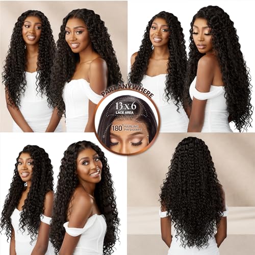 Sensationnel Bare Lace 13X6 Wigs - Unit 5 Lacefrontal Glueless Synthetic 180 Degree Preplucked Hairline (1B OFFBLACK)