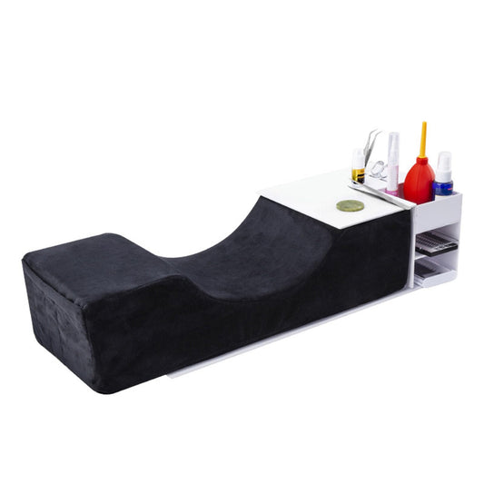 Eyelash Extension Neck Pillow, Beauty Salon Eyelash Extension Neck Pillow Velvet Pillow with Shelf Organizer Bag Comfortable Velvet Beauty Memory Foam Pillow for Lash Extension Gra