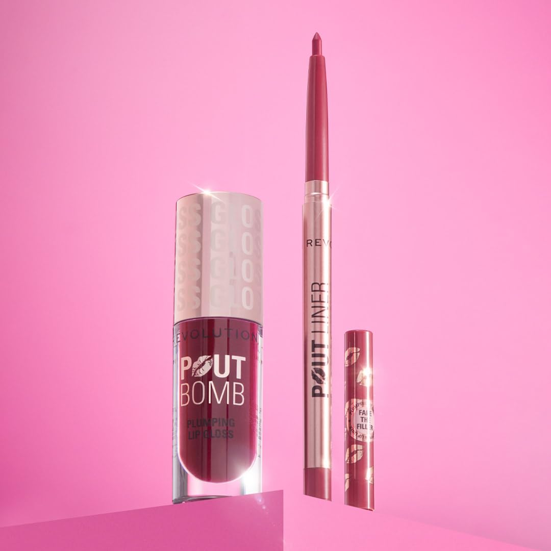Revolution Beauty London, Pout Bomb Plumping Lip Liner, Long-Lasting Lip Shaper with Hyaluronic Acid & Vitamin E, Vegan & Cruelty-Free, Clear