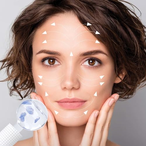 Ice Globes & Ice Roller for Face and Eyes - Facial Massage Tools for Skin Care, Reduce Wrinkles & Puffiness, Cooling Globes & Roller Ball for Glowing Skin 2PCS (Blue)