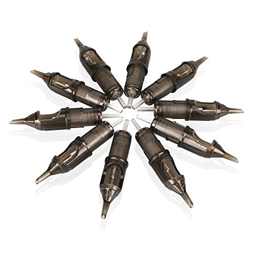 Solong Tattoo Cartridge Needles (50PCS Mixed RL RS M1) 10 Sizes, Tatttoo Needles #12 0.35mm Standard Disposable Tattoo Cartridges with Membrane Assorted Size Round Liner/Round Magnum EN07-50KIT-B