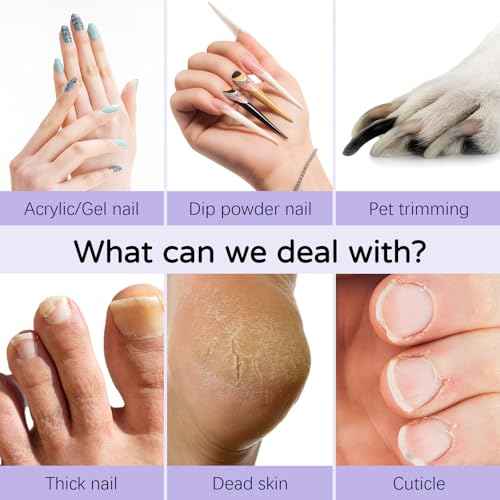 Electric Nail Drill Set, Cordless Electric Nail File Set Rechargeable, 5 Speed Portable Nail Drill Machine for Thick Nail Toenail Cuticle, Hand Feet Trimmer Buffer for Women Men Baby Pets