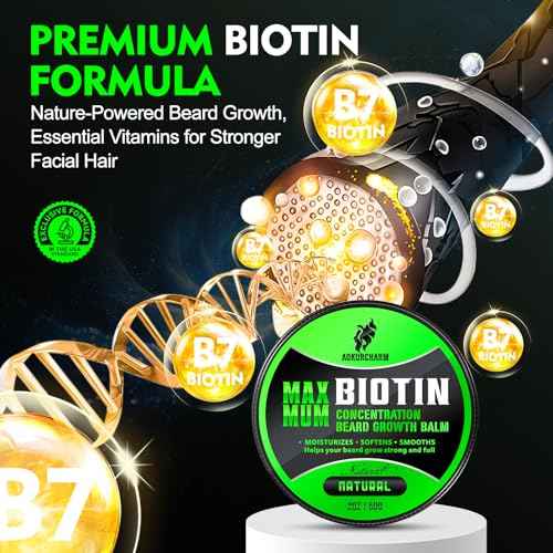 Biotin Beard Balm for Men ? Unscented, Fast-Absorbing Beard Softener & Growth Balm with Castor, Shea & Jojoba ? Conditions, Styles & Thickens Coarse or Patchy Facial Hair ? Idea Gift for Him ? 2 OZ