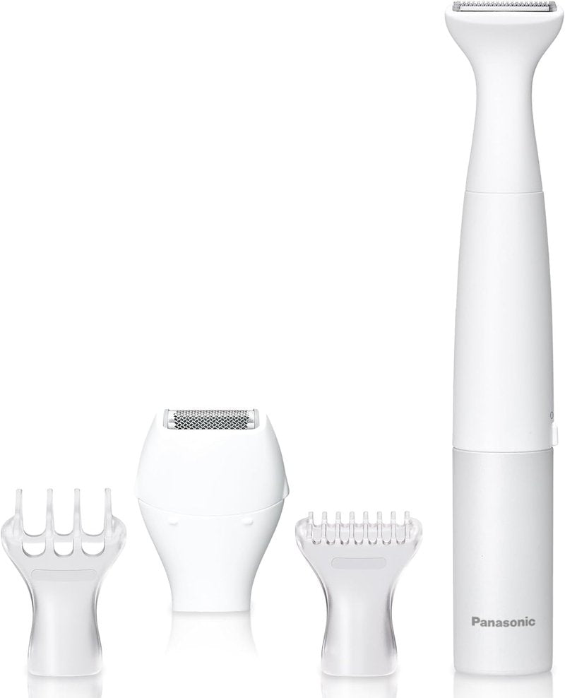 Panasonic Bikini Trimmer & Shaver for Women - 4 Attachments for Gentle Grooming | Wet/Dry Use, Battery-Operated