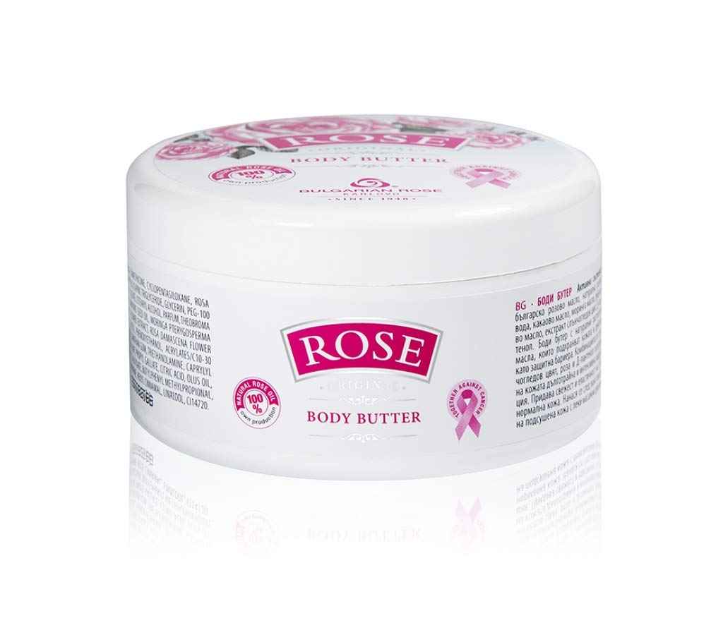 Bulgarian Rose Body Butter with Natural Rose Oil, Nourishing & Moisturizing, Hydrating Skin Care, Rejuvenating Rose Body Lotion