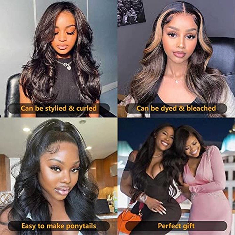 Body Wave 13x4 Lace Front Wigs Human Hair Pre Plucked HD Lace Frontal Wigs Human Hair Wavy Wigs for Black Women 150 Density 20 Inches